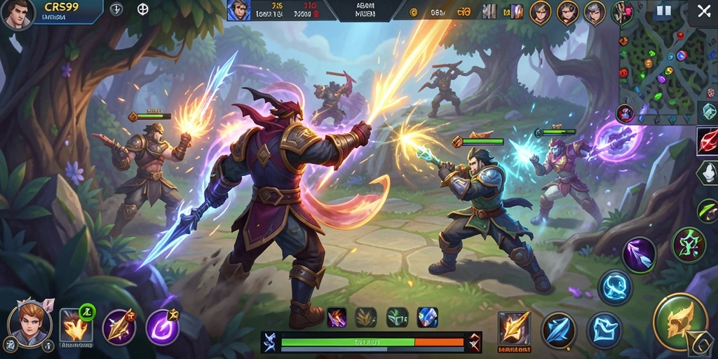 Tampilan menarik dari gameplay MOBA di CRS99.