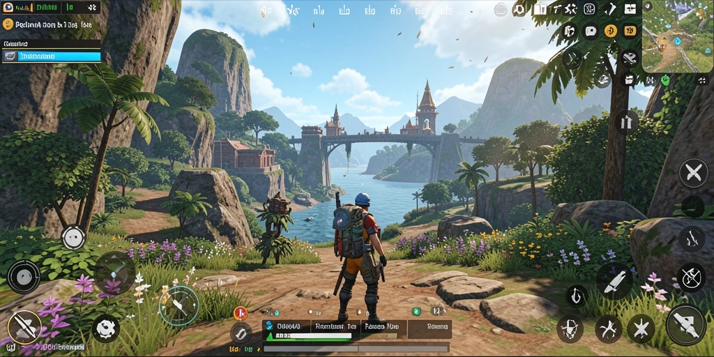 Sebuah screen capture dari gameplay <strong>DIANA4D</strong> yang menunjukkan petualangan di dunia terbuka.