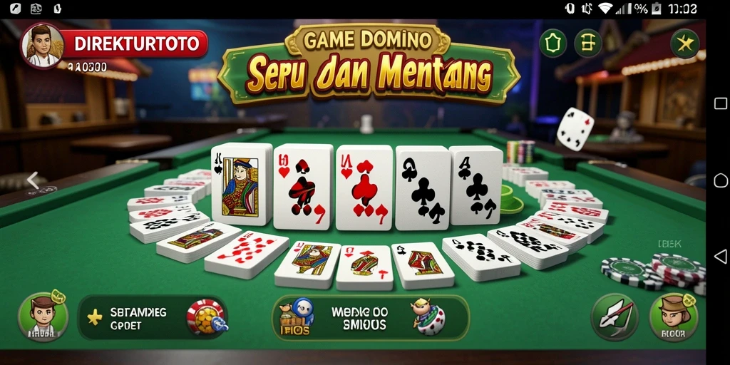 Screenshot gameplay DIREKTURTOTO yang menunjukkan momen seru permainan Domino.