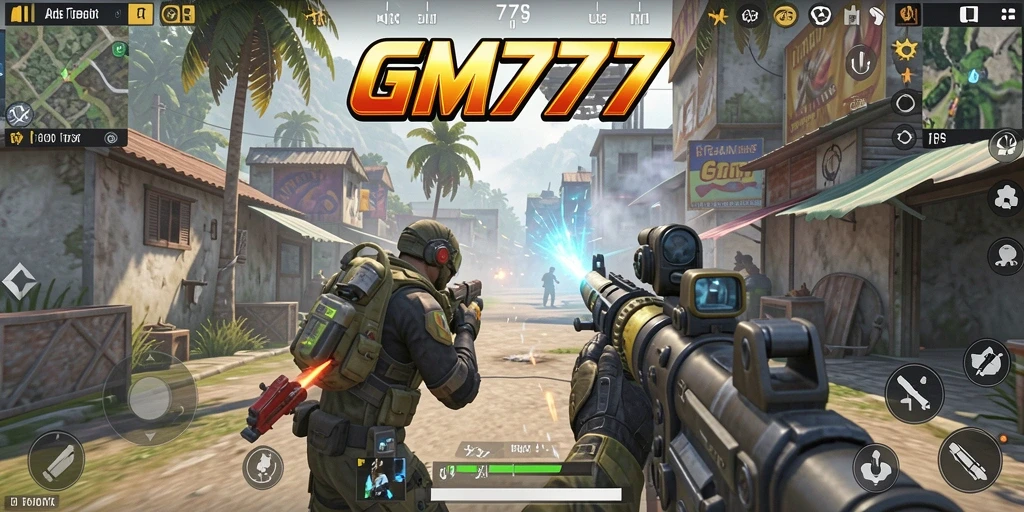 Tangkapan layar GM777 menampilkan aksi intens dalam pertempuran TPS.