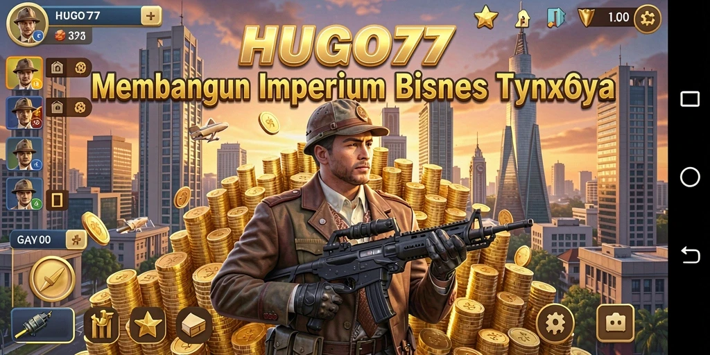 Screenshot gameplay HUGO77 menampilkan manajemen bisnis yang seru.