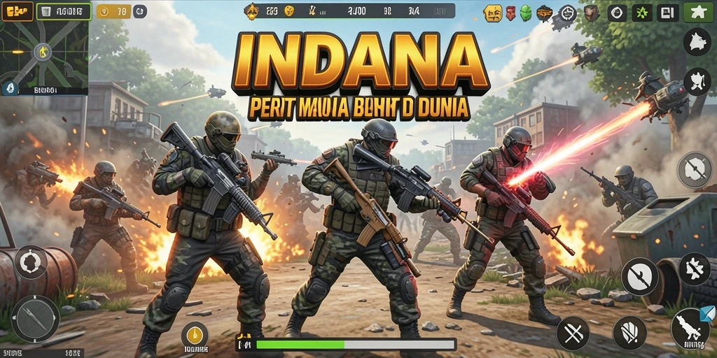 Gameplay seru dan mendebarkan di INDAAA dengan banyak aksi Battle Royale.
