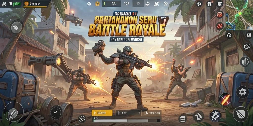 Tampilan gameplay seru KAKA303 dalam arena Battle Royale.