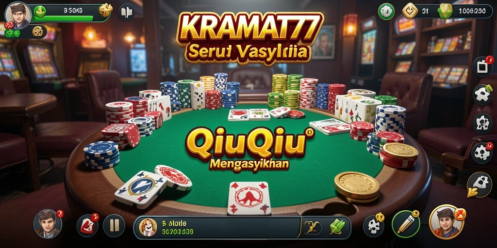 Tampilan gameplay seru di KRAMAT77, menampilkan momen intens QiuQiu.