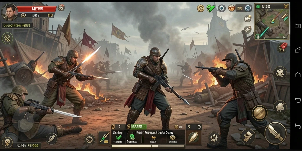 Tampilan gameplay ME355 yang mendebarkan dalam pertempuran strategi.