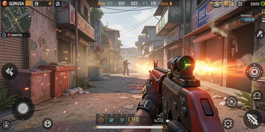 Screenshot gameplay intens dari QQNUSA yang menampilkan aksi seru.