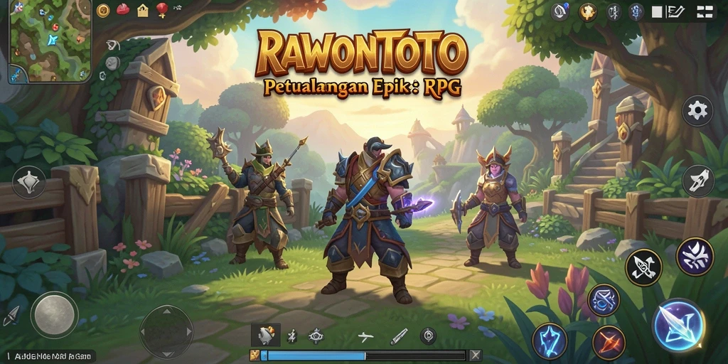 Screenshot gameplay RAWONTOTO yang menampilkan pertarungan seru dan petualangan epik.