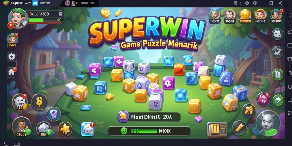 Screenshot gameplay SUPERWIN yang menunjukkan teka-teki yang menarik.