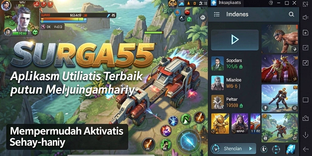 Tampilan antarmuka SURGA55 yang intuitif dan elegan.