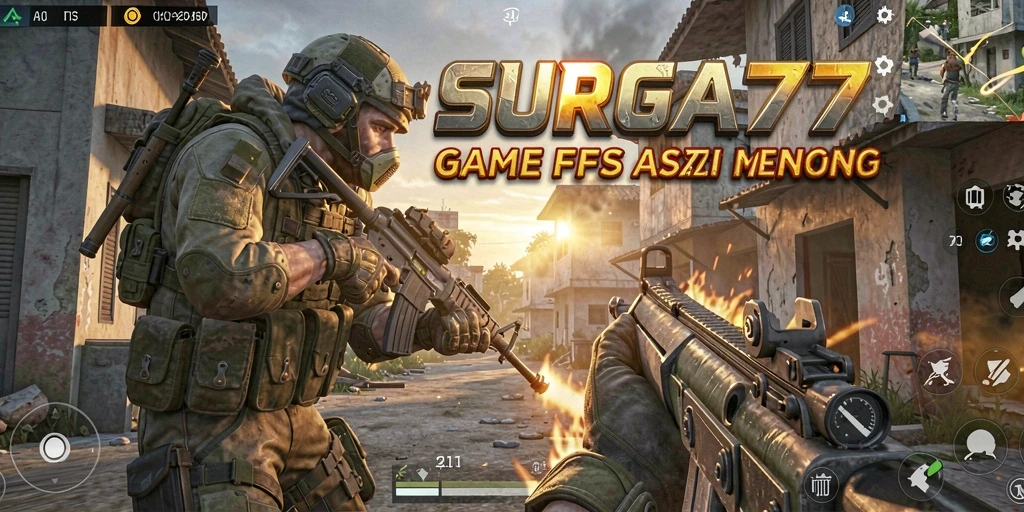 Tampilan gameplay SURGA77 yang menegangkan dan seru dalam pertempuran FPS.