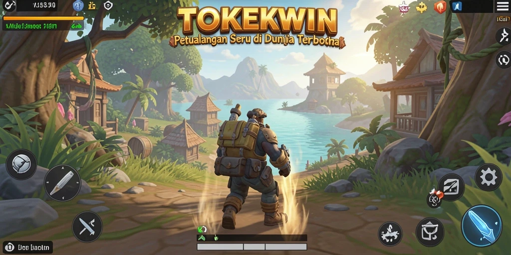 Tampilan gameplay seru TOKEKWIN dalam dunia terbuka yang luas.