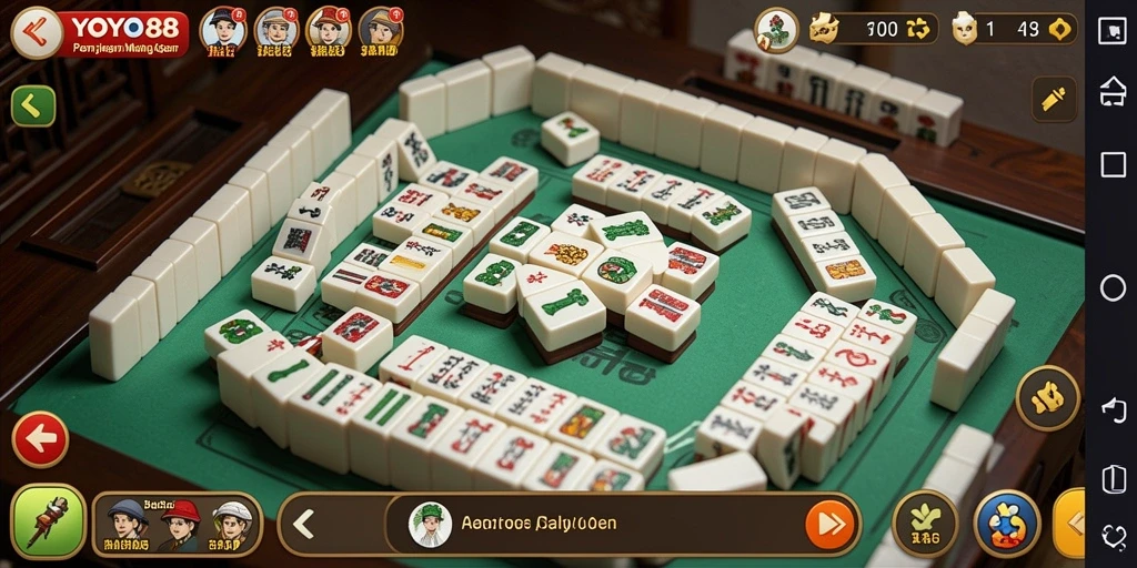 Screenshot utama YOYO88 menampilkan momen menegangkan dalam permainan Mahjong.